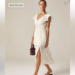 J. Crew Palermo dress viscose-blend crinkle CK800 NWT Natural beach wedding XS